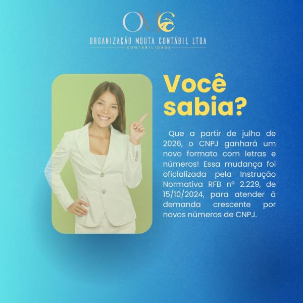 Receita Federal anuncia que CNPJ terá letras e números a partir de julho de 2026